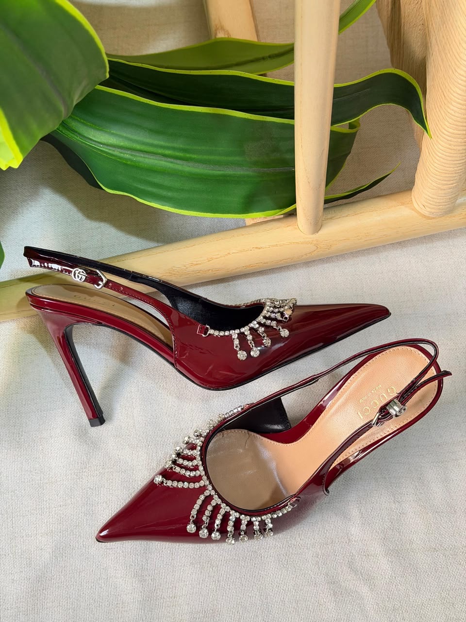 Gucci Bordeaux Patent Leather Pumps - Image 5