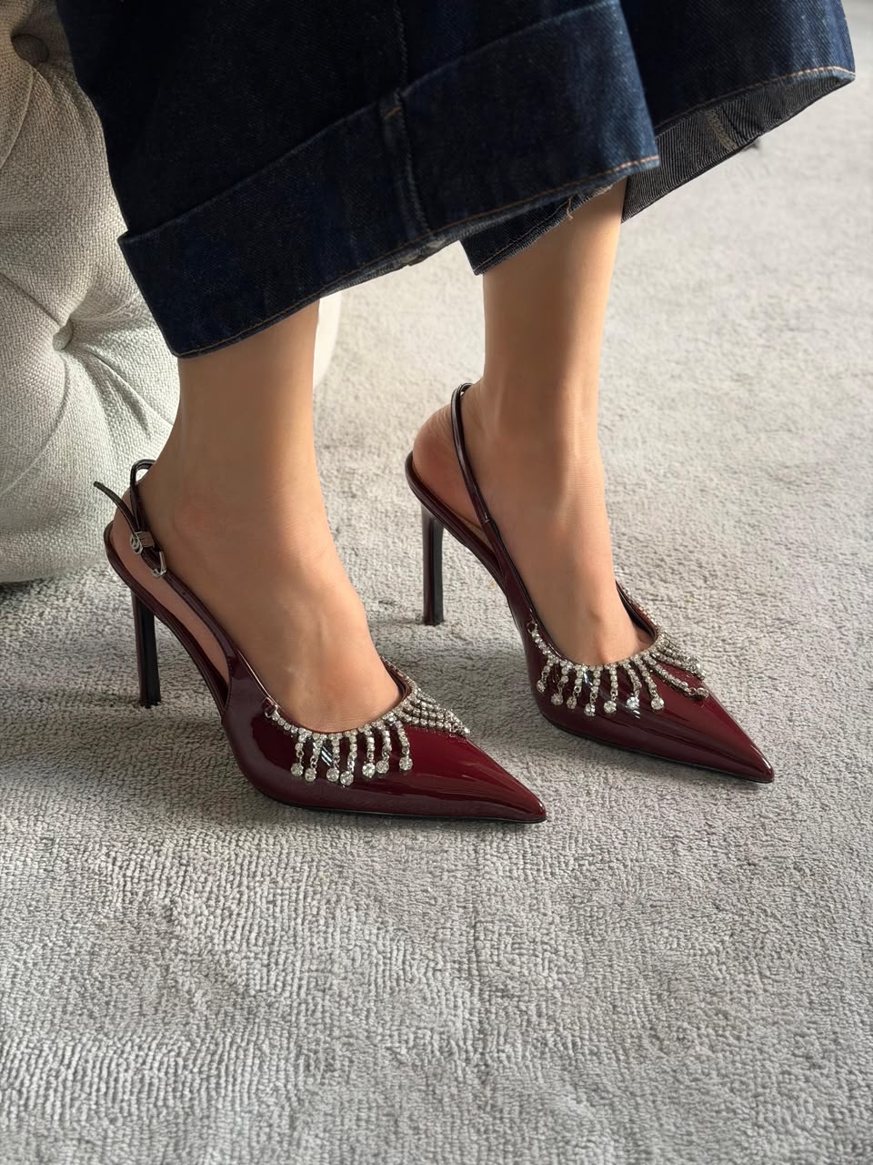 Gucci Bordeaux Patent Leather Pumps - Image 6