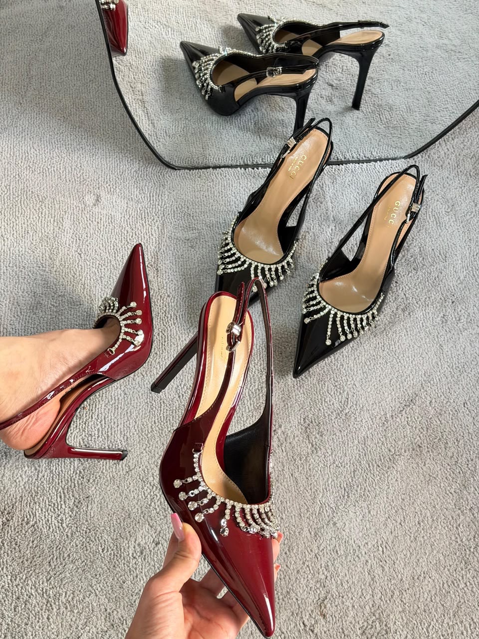 Gucci Bordeaux Patent Leather Pumps