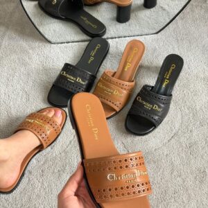 Christian Dior D-Lane Slides And Dior D-Lane Heeled Slides
