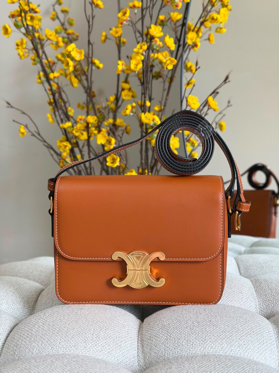 Celine Triomphe Bag Shiny Calfskin Leather - Image 5