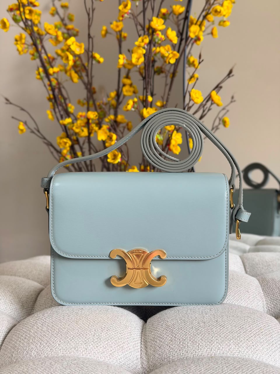 Celine Triomphe Bag Shiny Calfskin Leather - Image 6