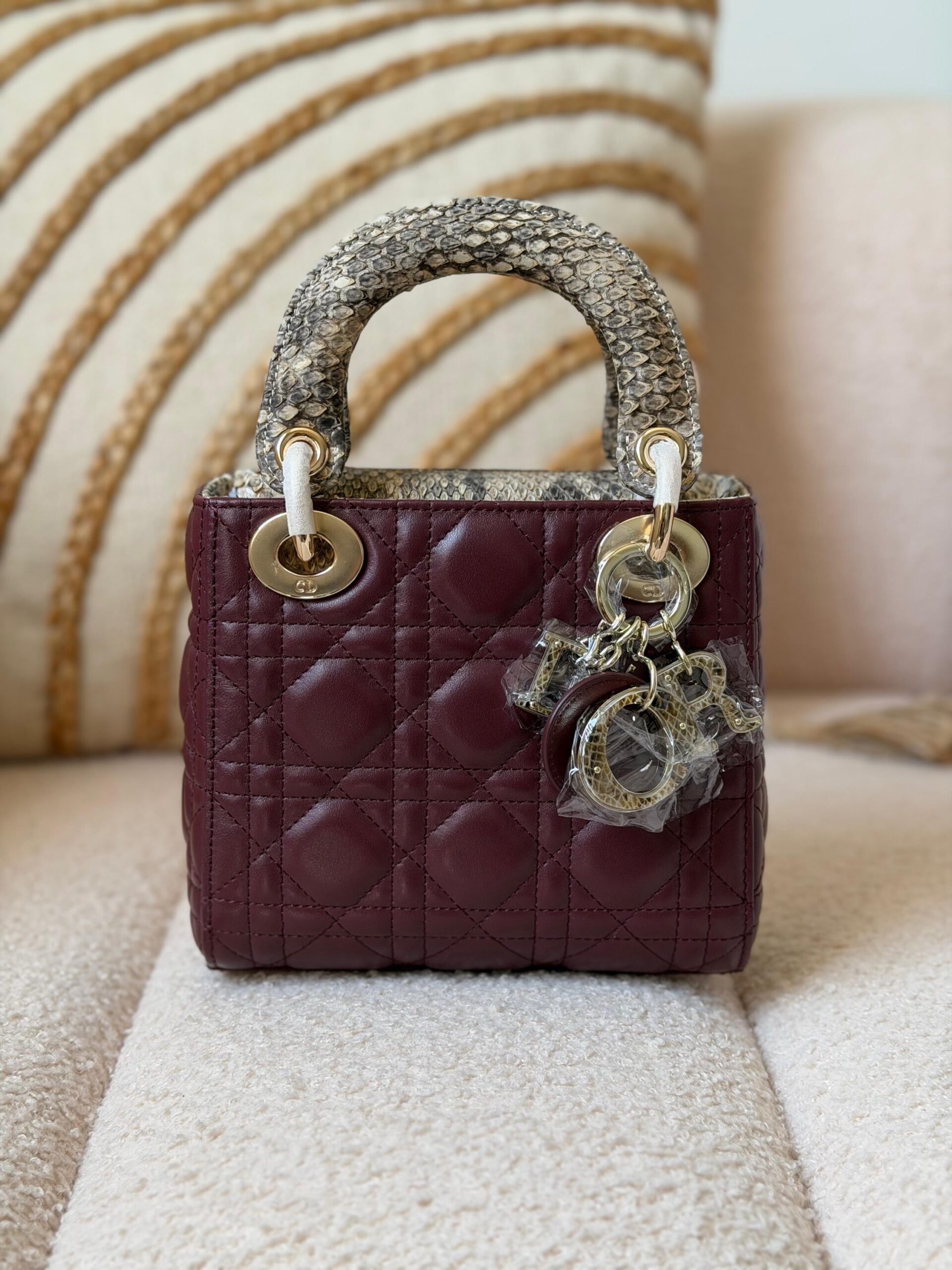 Christian Dior Small Lady Dior Bag Handles Snake 17Cm,22Cm - Image 5