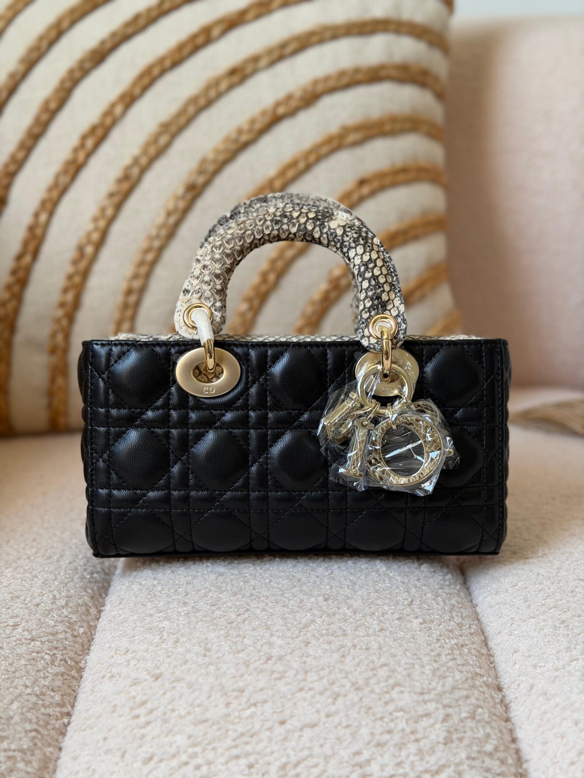 Christian Dior Small Lady Dior Bag Handles Snake 17Cm,22Cm - Image 3