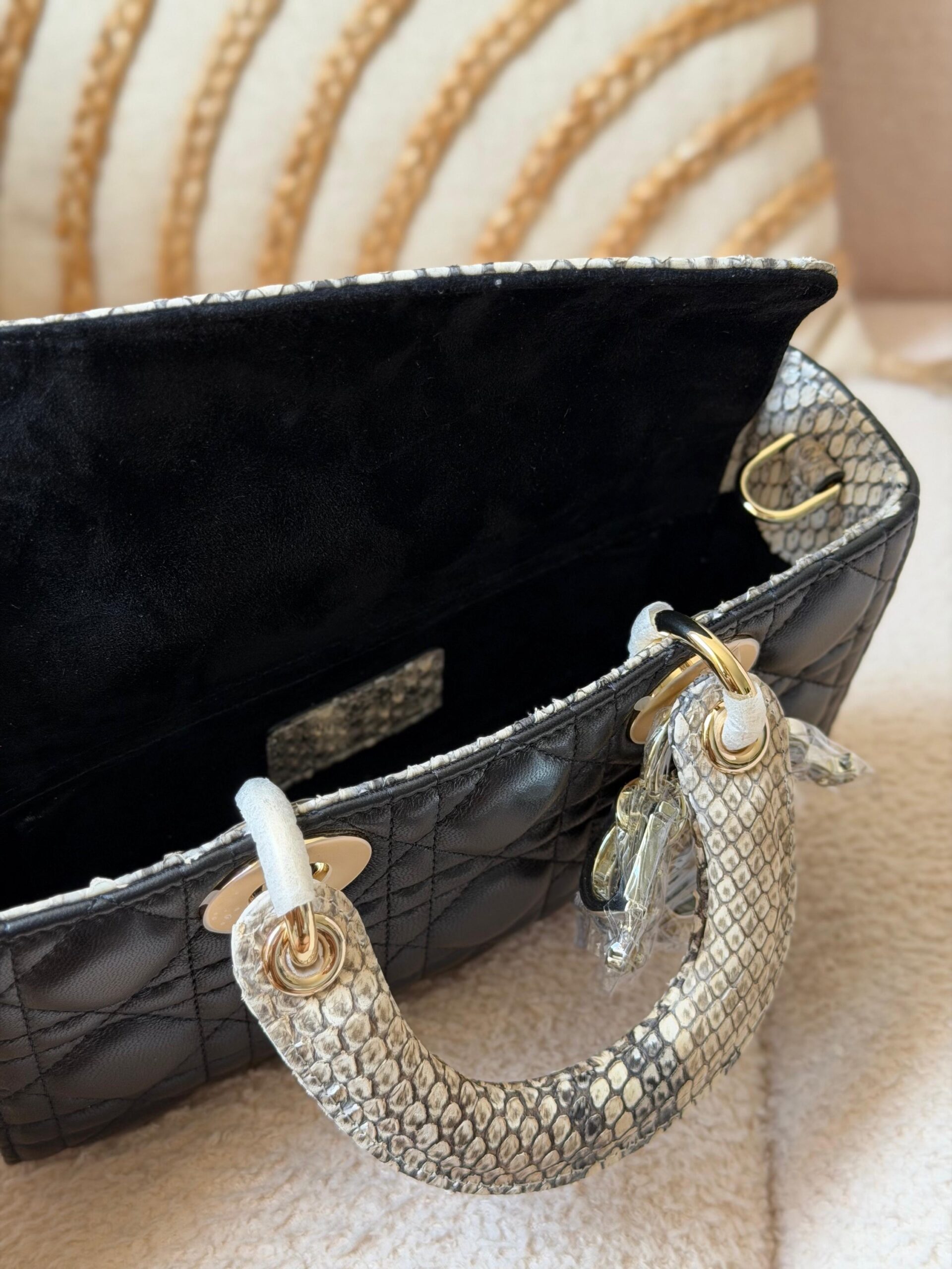 Christian Dior Small Lady Dior Bag Handles Snake 17Cm,22Cm - Image 4