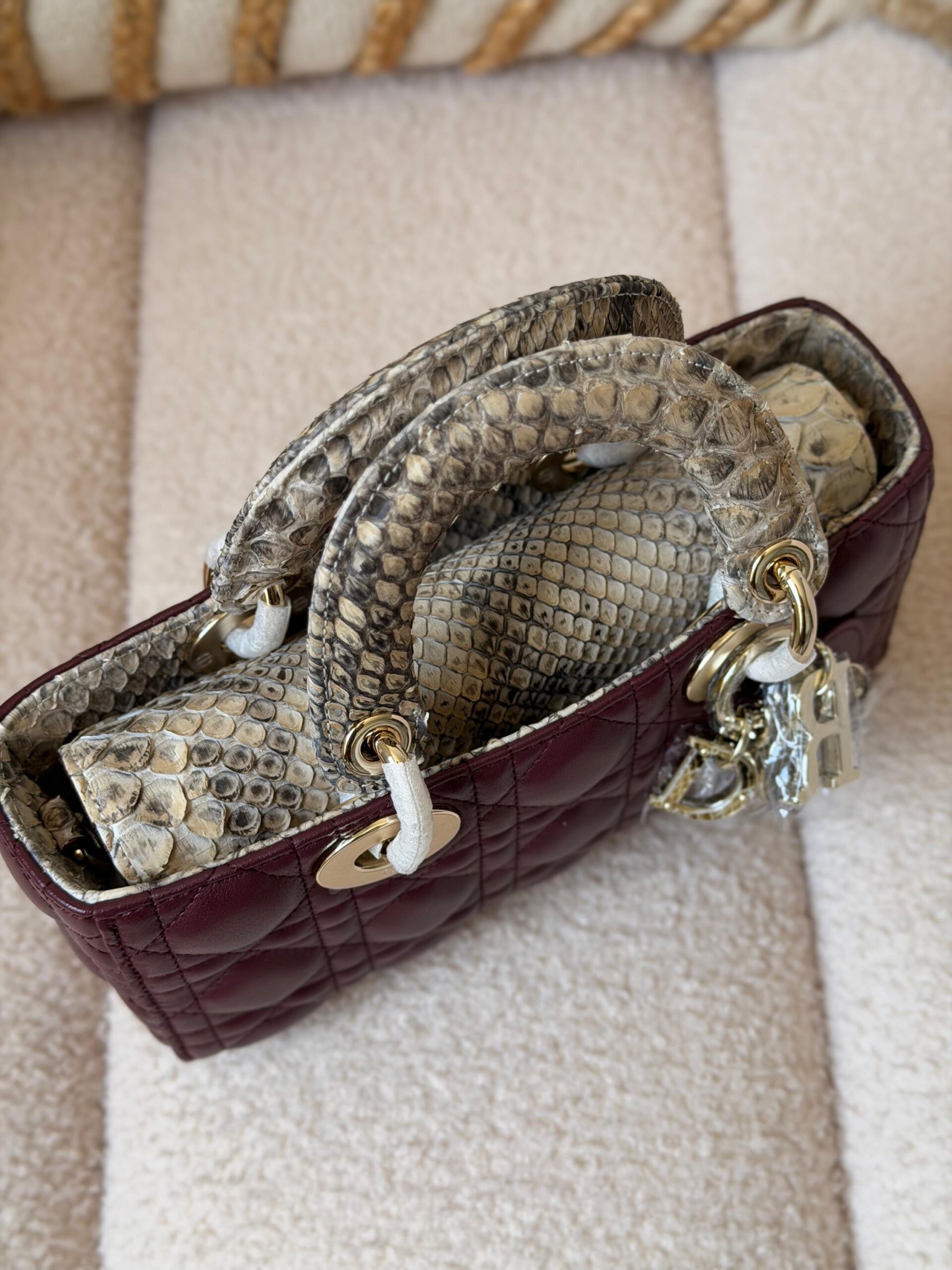Christian Dior Small Lady Dior Bag Handles Snake 17Cm,22Cm - Image 7