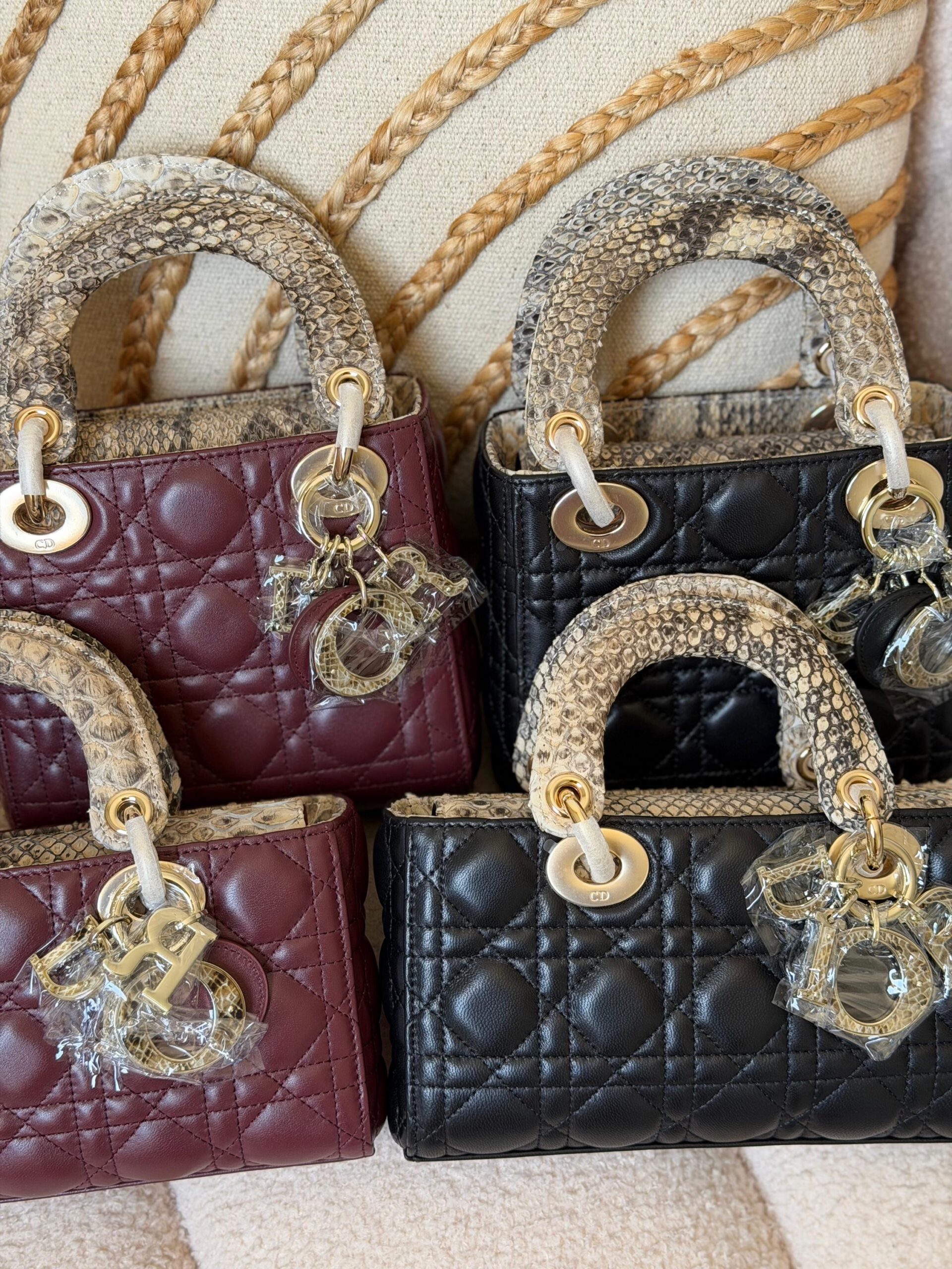 Christian Dior Small Lady Dior Bag Handles Snake 17Cm,22Cm - Image 2