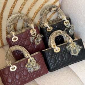 Christian Dior Small Lady Dior Bag Handles Snake 17Cm,22Cm