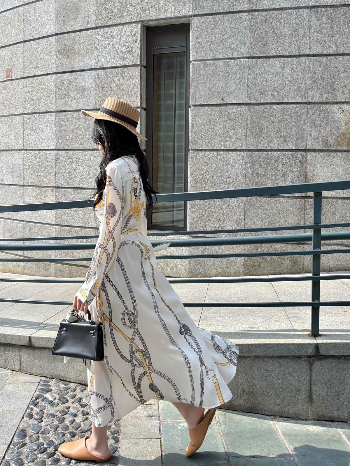 Hermès Shirt Dress 100% Silk - Image 6