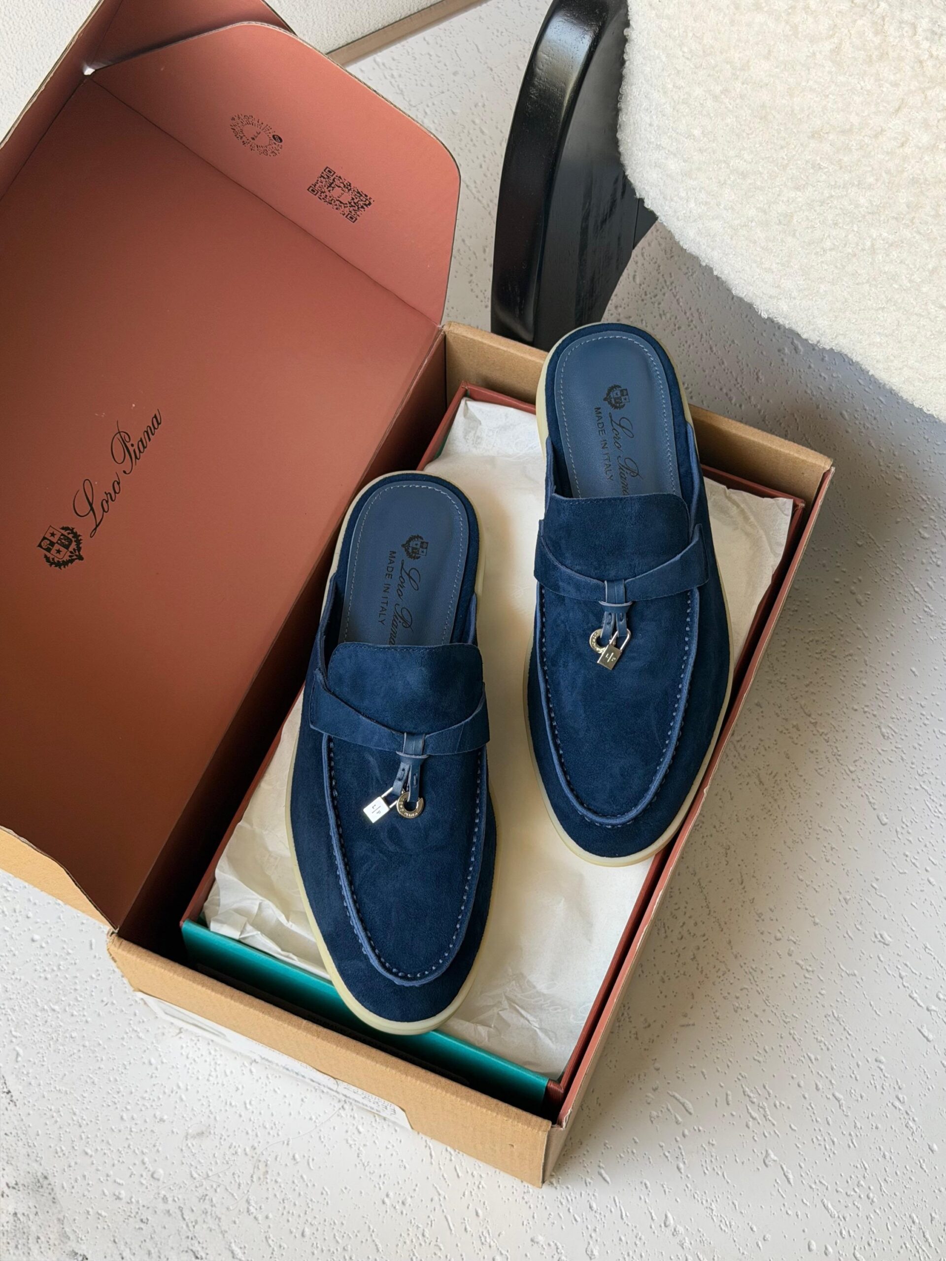 Loro Piana Black Babouche Charms Walk Mules - Image 4
