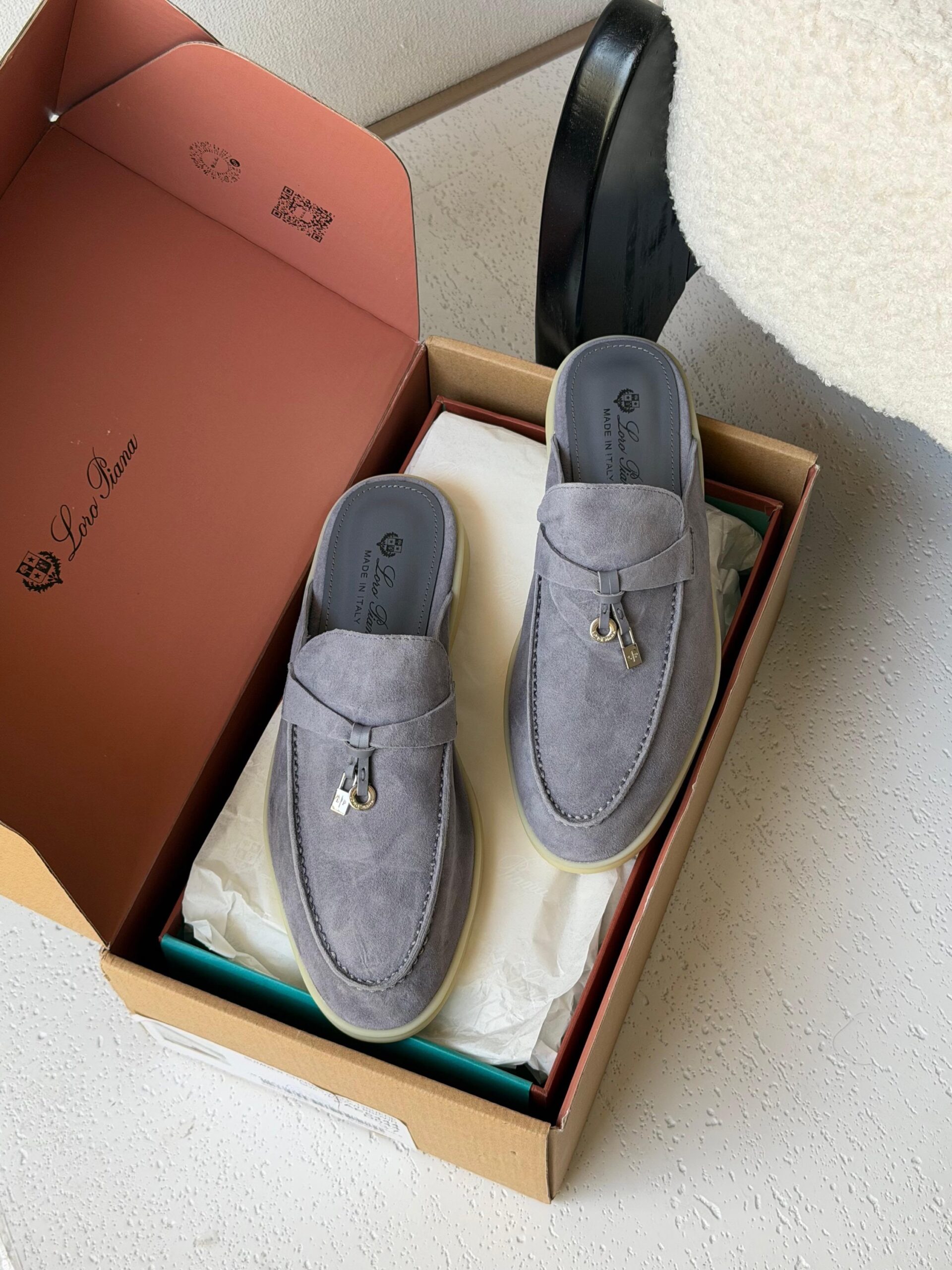 Loro Piana Black Babouche Charms Walk Mules - Image 6