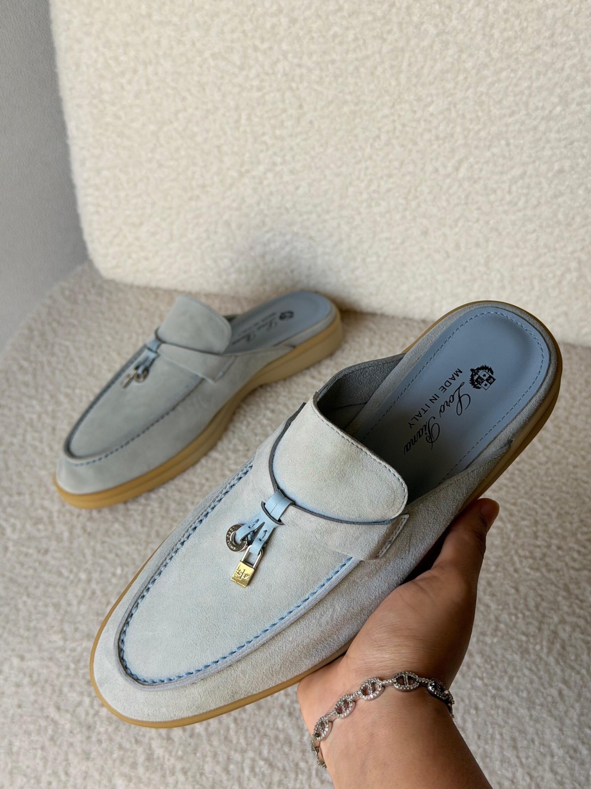 Loro Piana Black Babouche Charms Walk Mules - Image 9