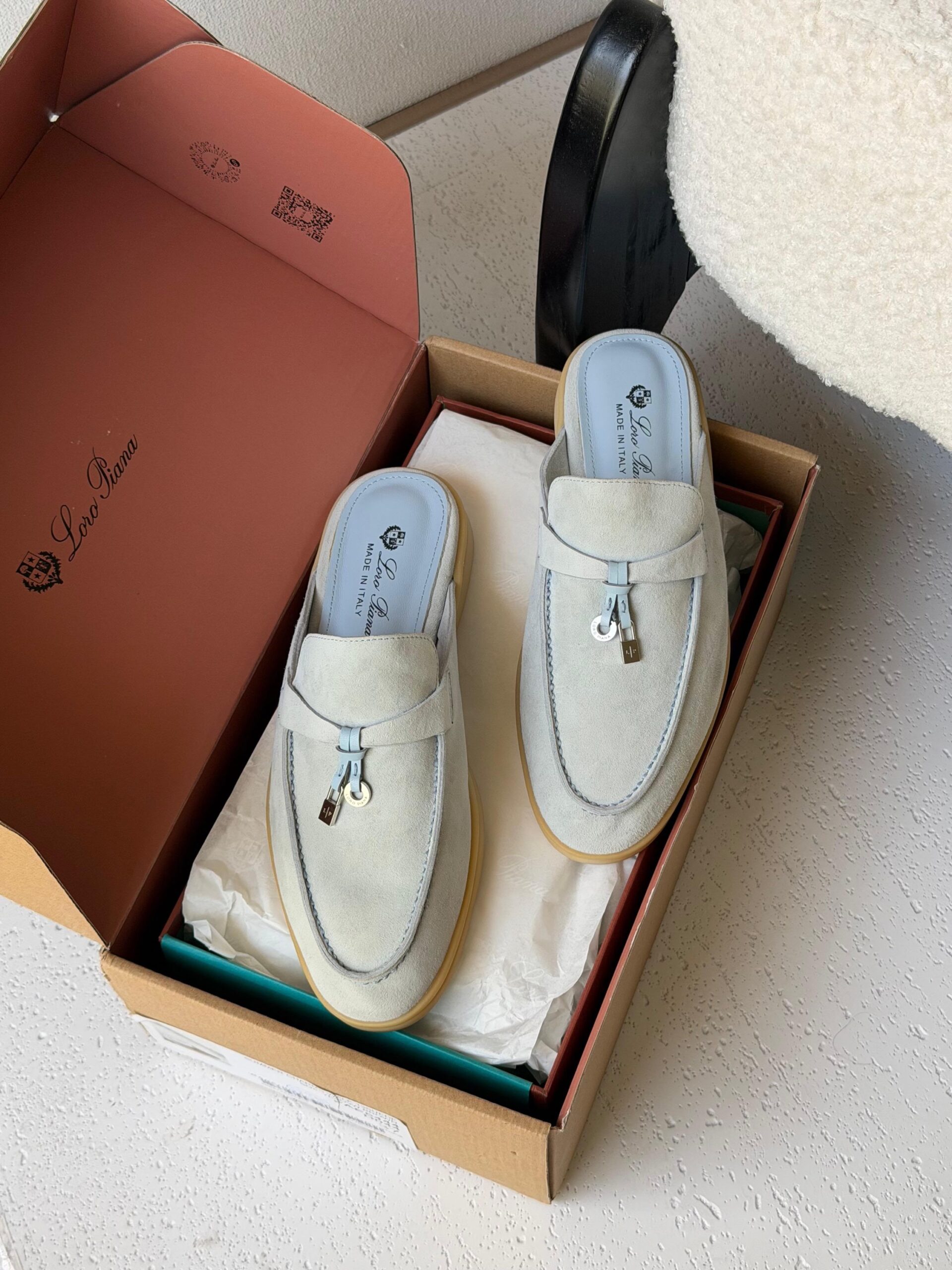 Loro Piana Black Babouche Charms Walk Mules - Image 10