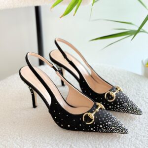 Gucci Slingback Heels Featuring Crystal Embellishments