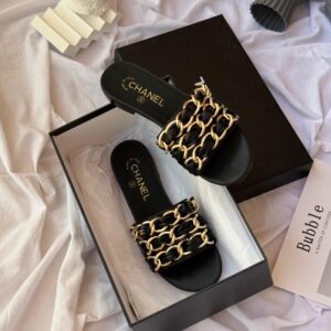Chanel Leather Slide Sandals