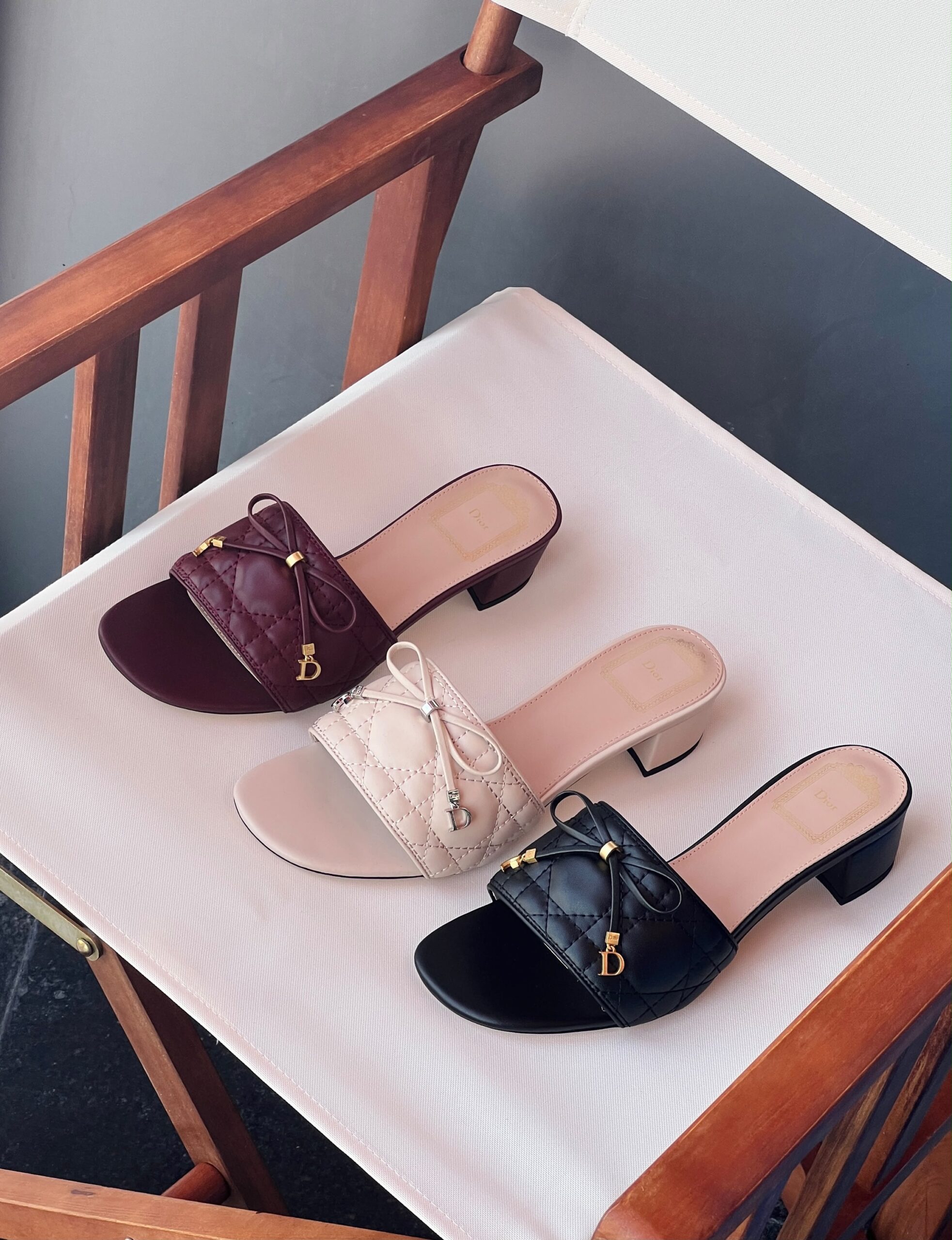 Dior Cannage Heeled Slides - Image 7