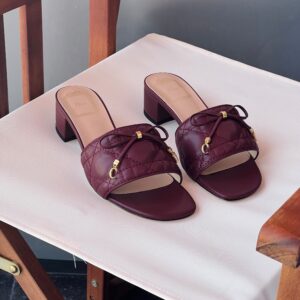 Dior Cannage Heeled Slides