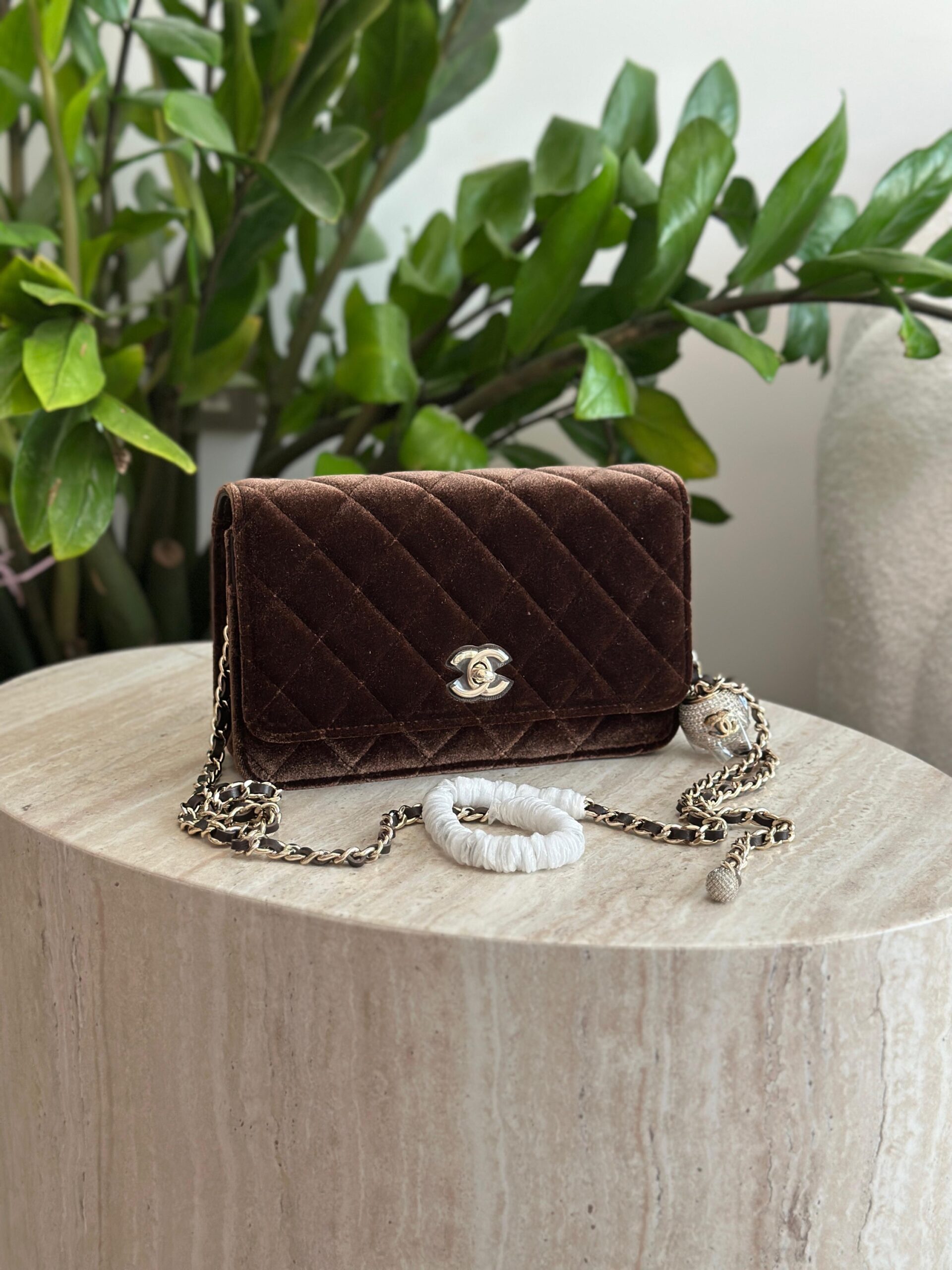 Chanel Velvet Quilted Mini Rectangular Flap Bag - Image 5