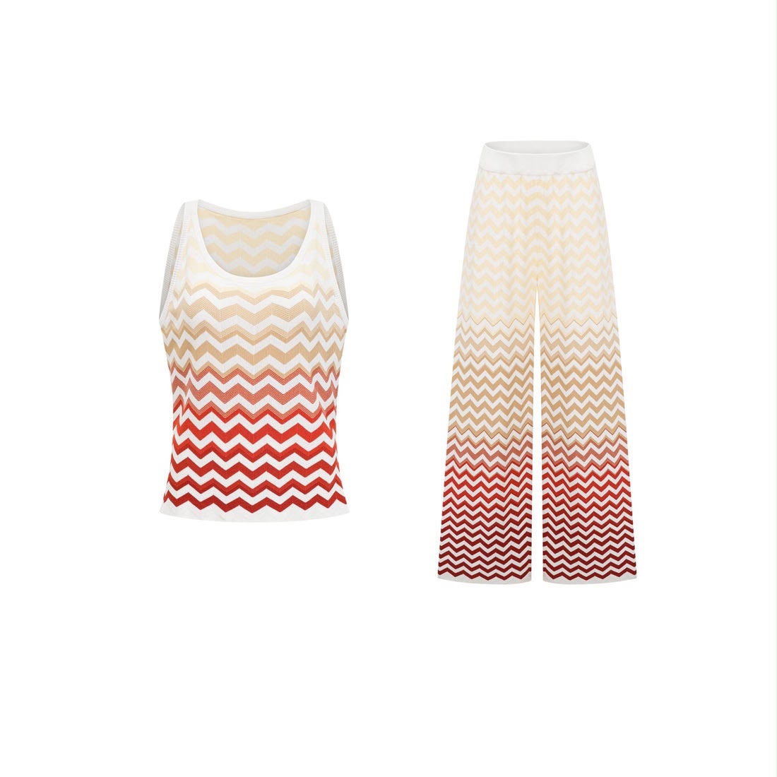 Isabelle Yellow Zigzag Knit Matching Set - Image 3