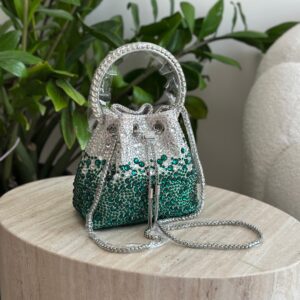 Jimmy Choo Green Bon Bon Bucket Bag