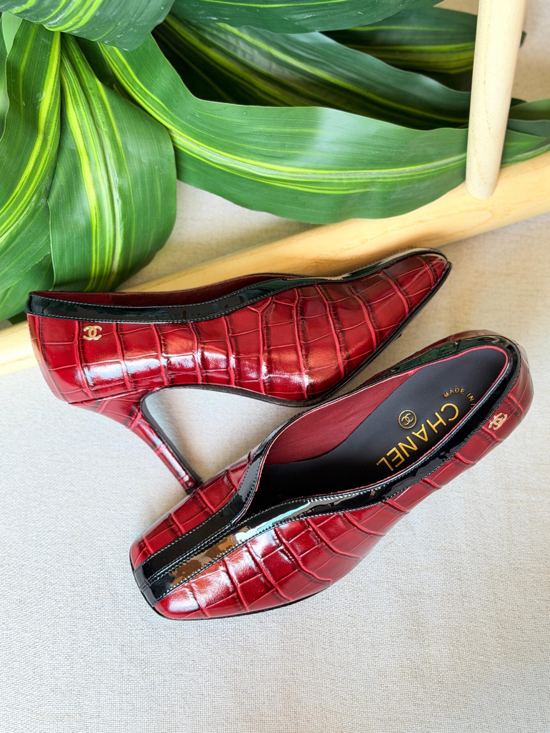 Chanel Pumps Feature Croc-Embossed - Image 6