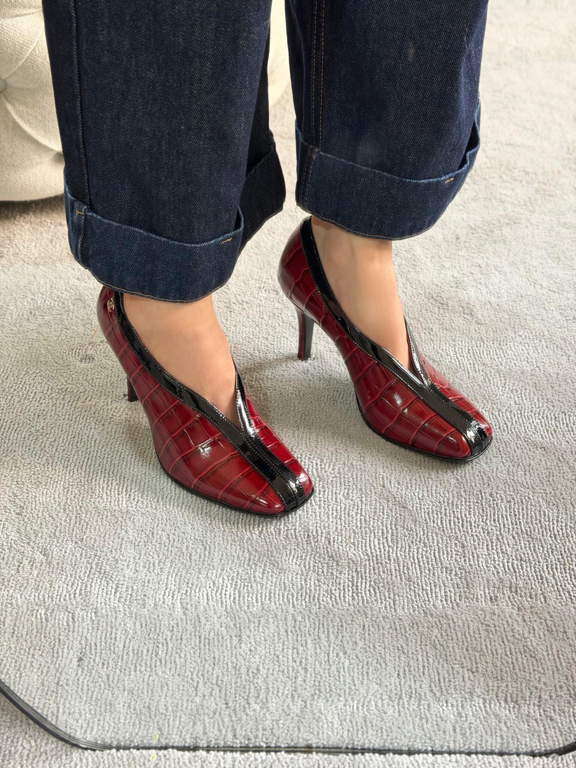 Chanel Pumps Feature Croc-Embossed - Image 7