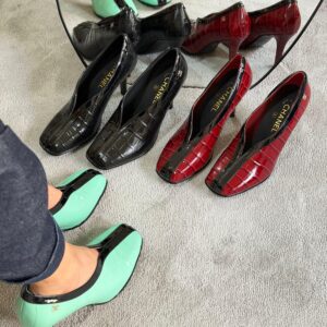 Chanel Pumps Feature Croc-Embossed