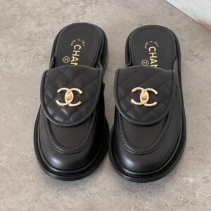 Chanel Quilted CC Turnlock Mules