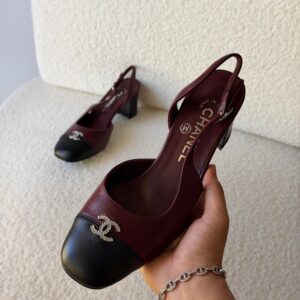 Chanel Slingback Heels And A Rhinestone-Encrusted CC Logo