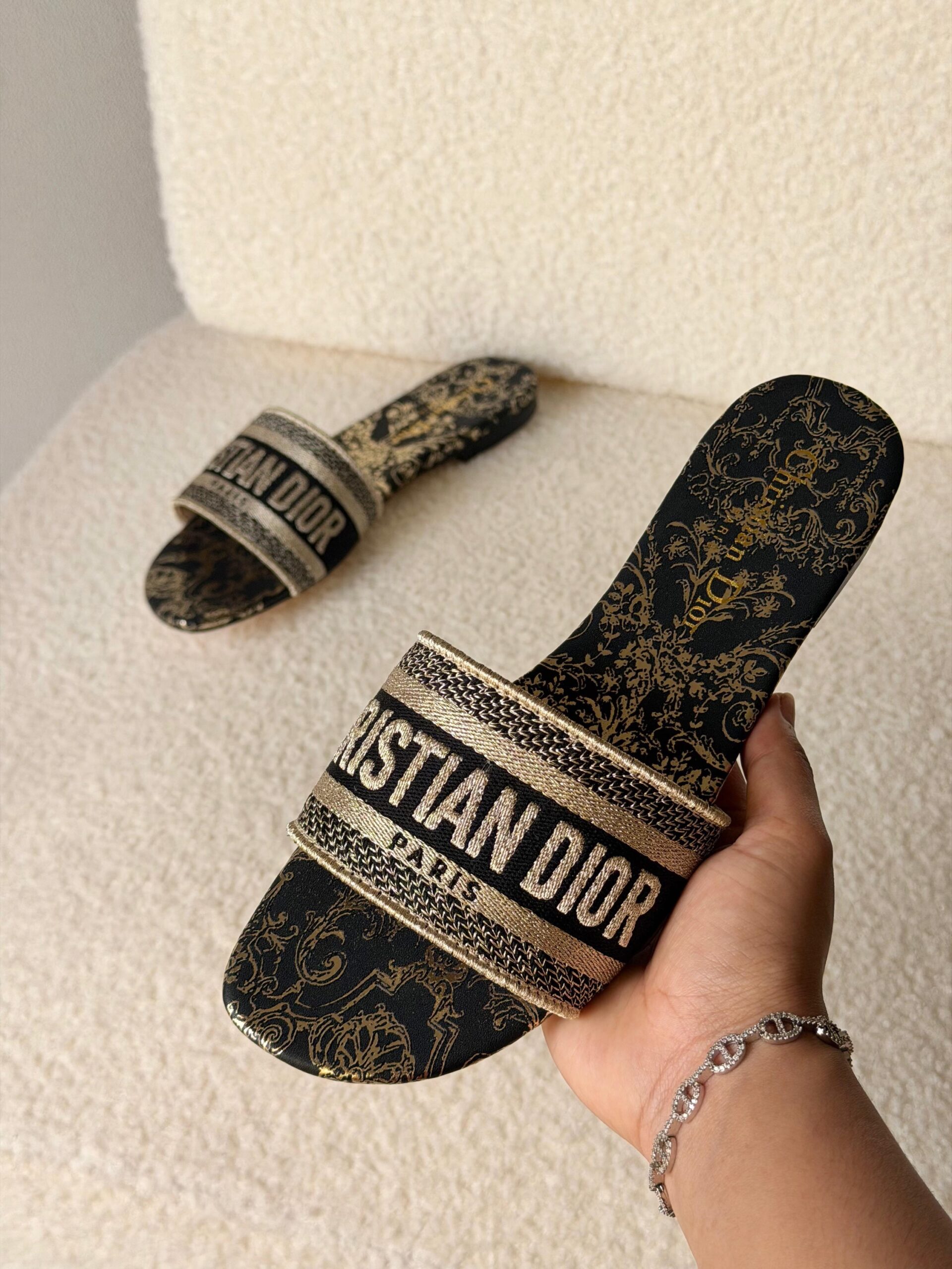 Dior Dway Slides Embroidered Millefiori Motif - Image 5