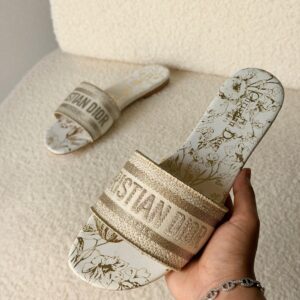Dior Dway Slides Embroidered Millefiori Motif