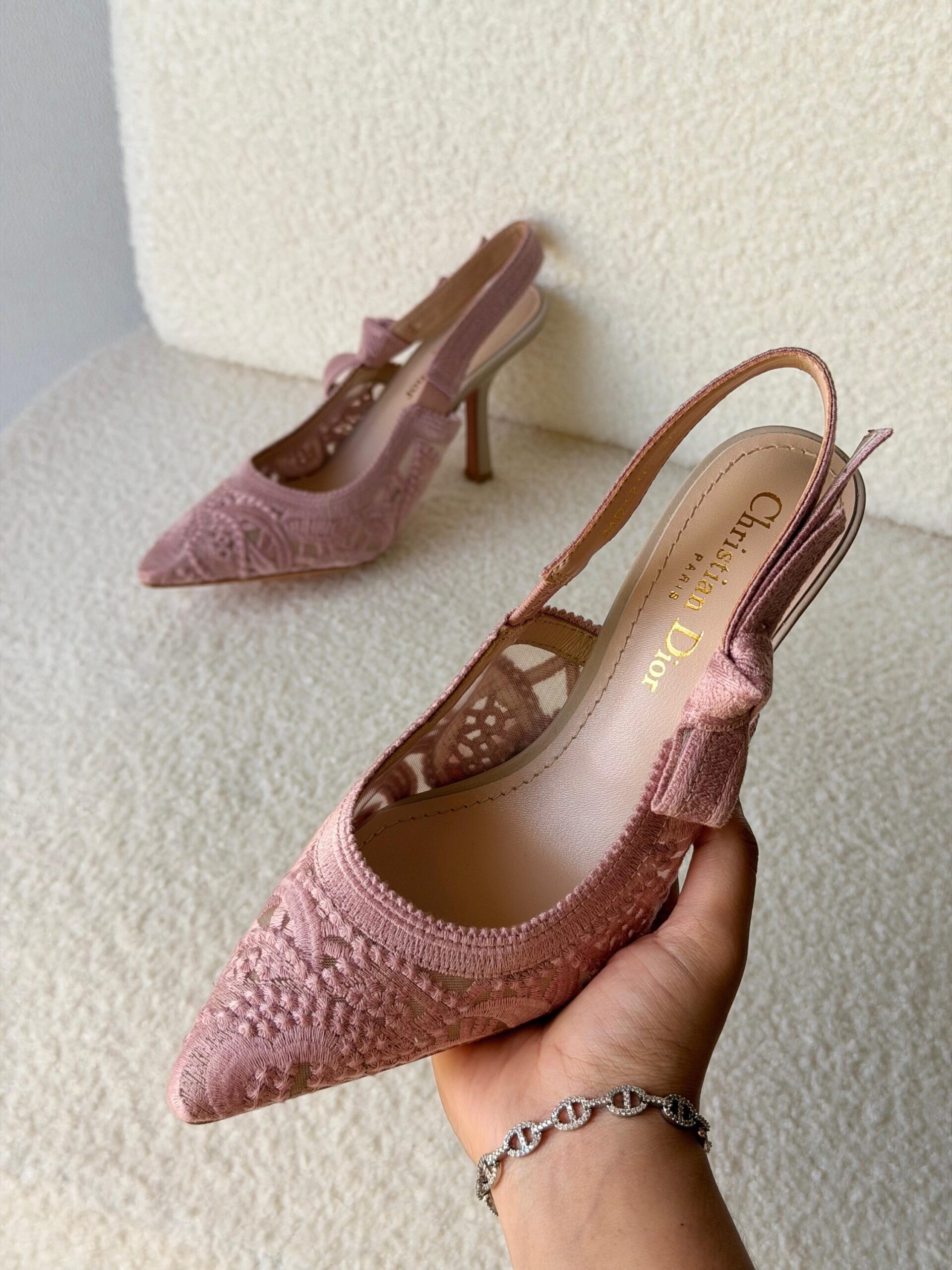 Christian Dior Lace Singback Pumps - Image 3