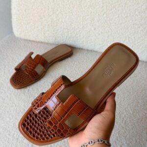 Hermès Oran Sandals Crocodile Leather