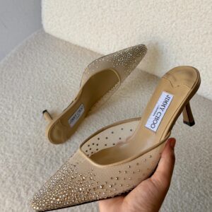 Jimmy Choo Love Pumps Mesh Fabric And A Crystal-Embellished