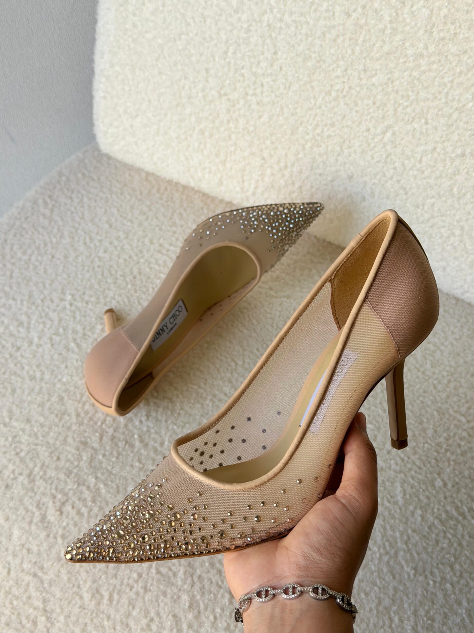 Jimmy Choo Love Pumps Mesh Fabric And A Crystal-Embellished - Image 2