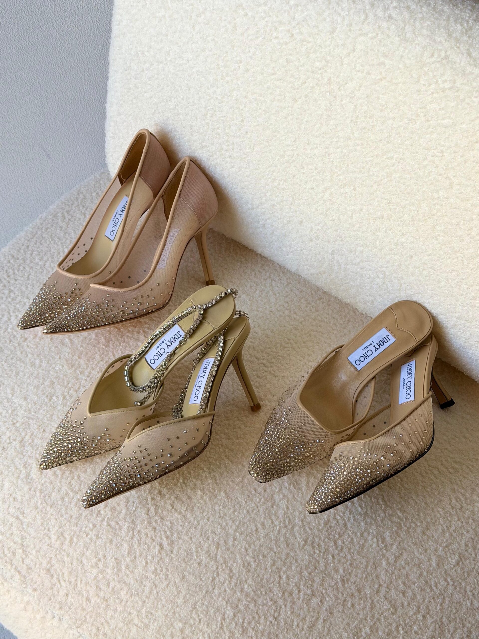 Jimmy Choo Love Pumps Mesh Fabric And A Crystal-Embellished - Image 4