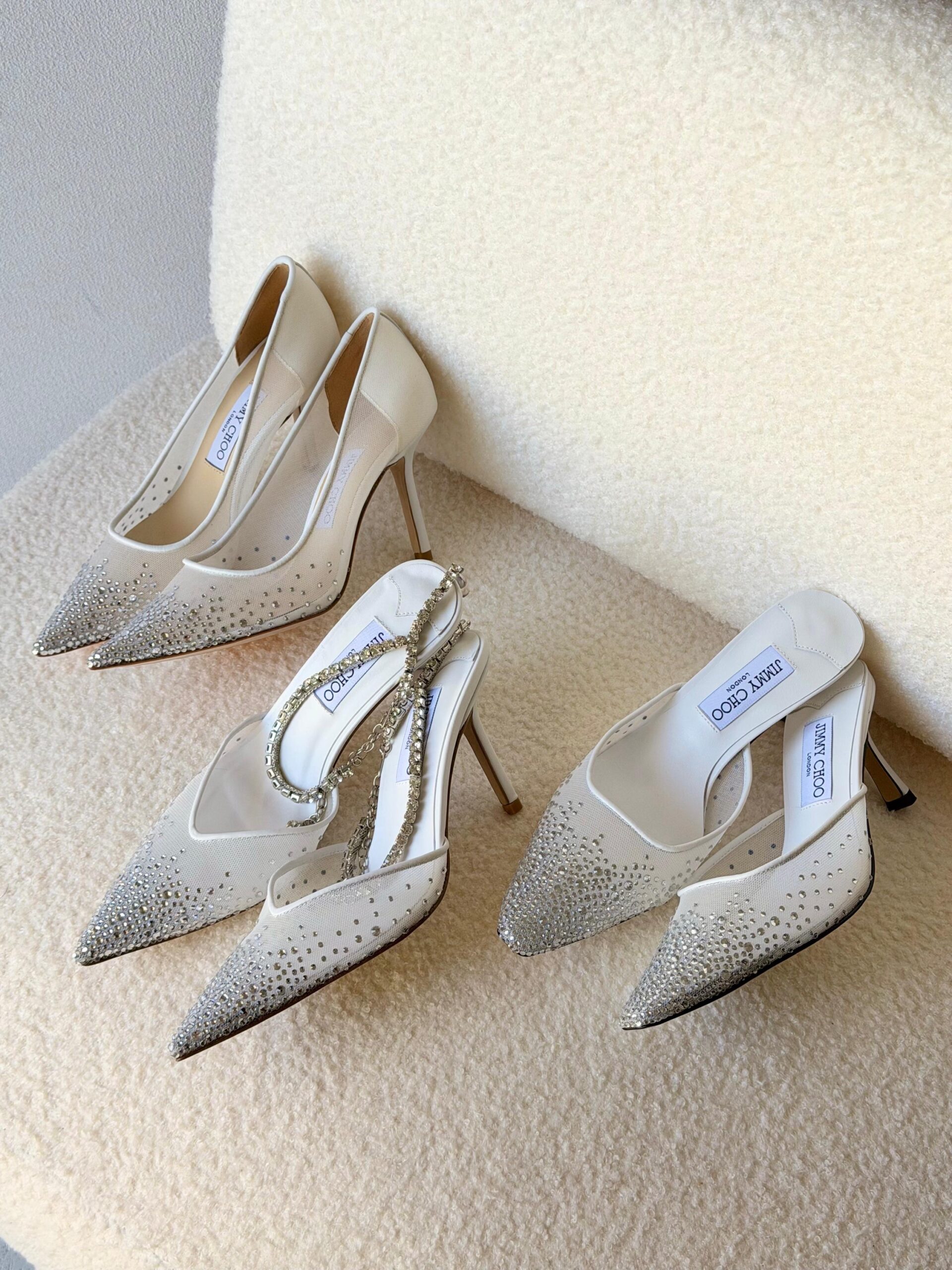 Jimmy Choo Love Pumps Mesh Fabric And A Crystal-Embellished - Image 8