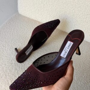 Jimmy Choo Love Pumps Mesh Fabric And A Crystal-Embellished