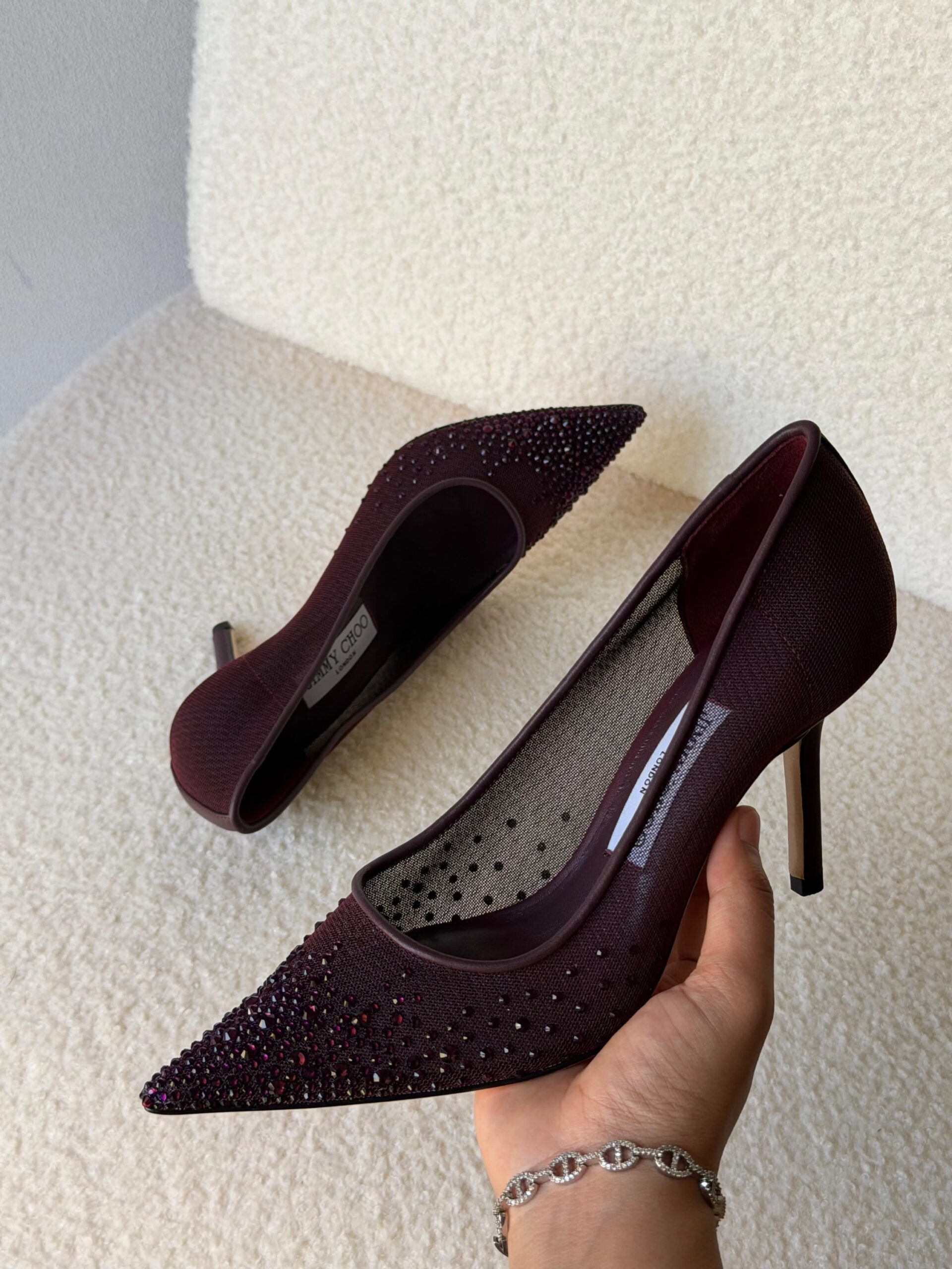 Jimmy Choo Love Pumps Mesh Fabric And A Crystal-Embellished - Image 2