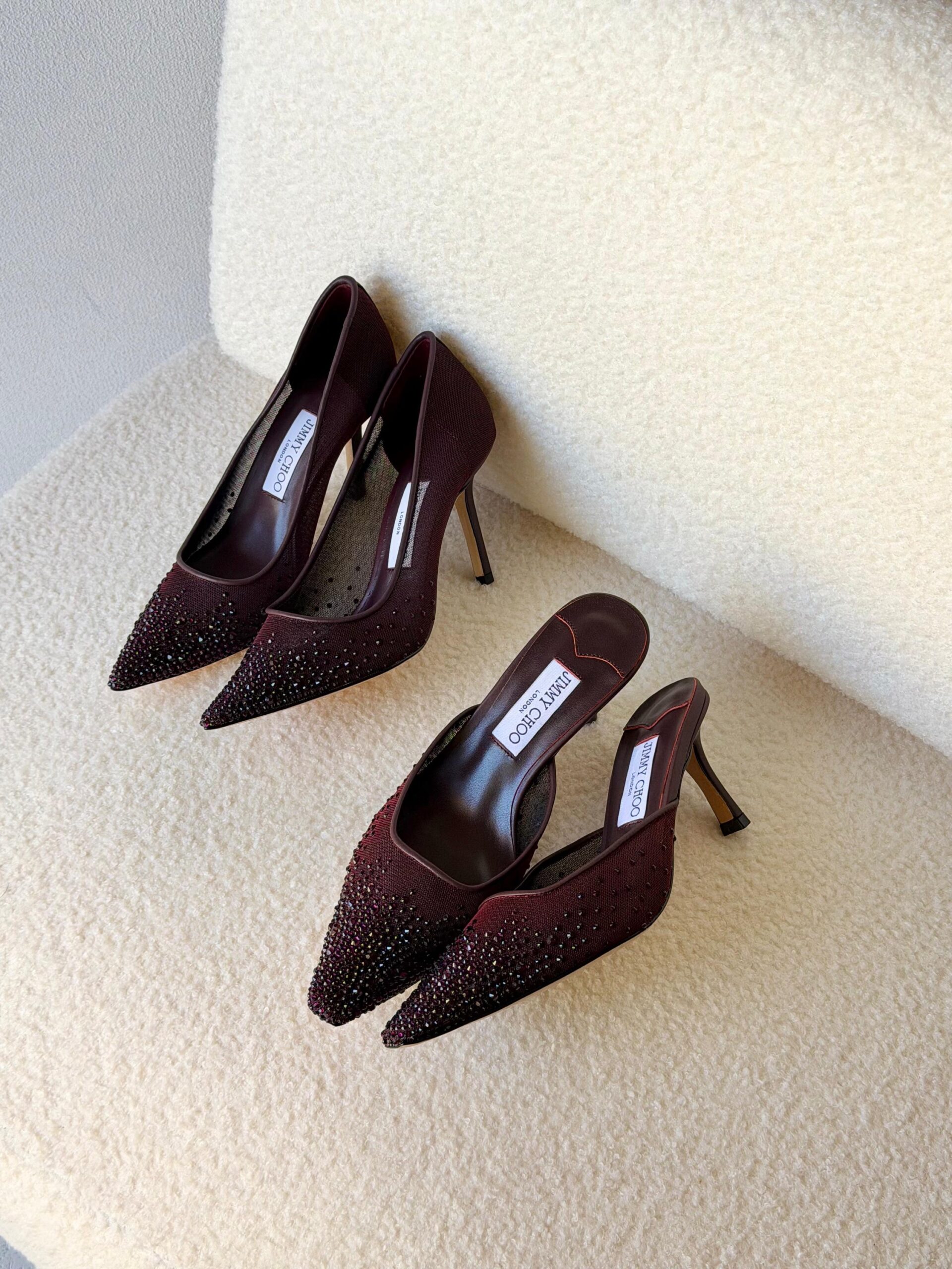 Jimmy Choo Love Pumps Mesh Fabric And A Crystal-Embellished - Image 3