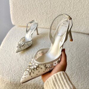 Rene Caovilla Cinderella Powder Slingback Pumps