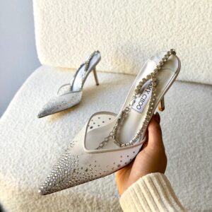 Jimmy Choo Saeda Pumps Rhinestone-Chain Ankle Strap