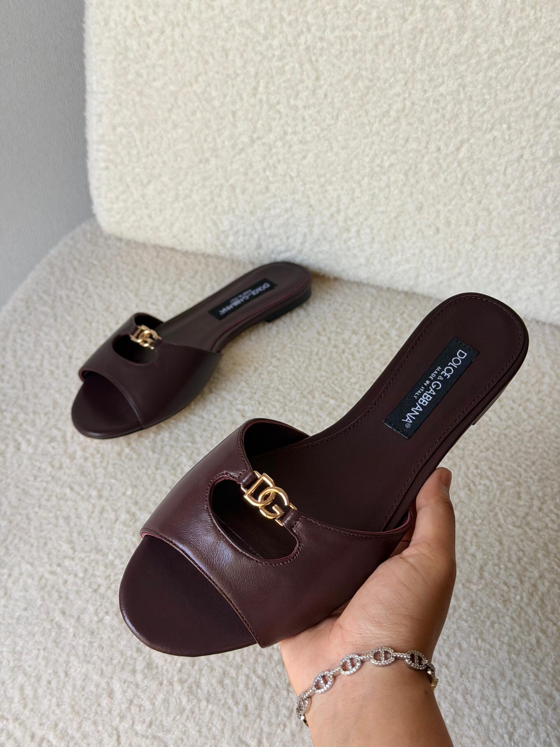Dolce & Gabbana Leather Slides - Image 2