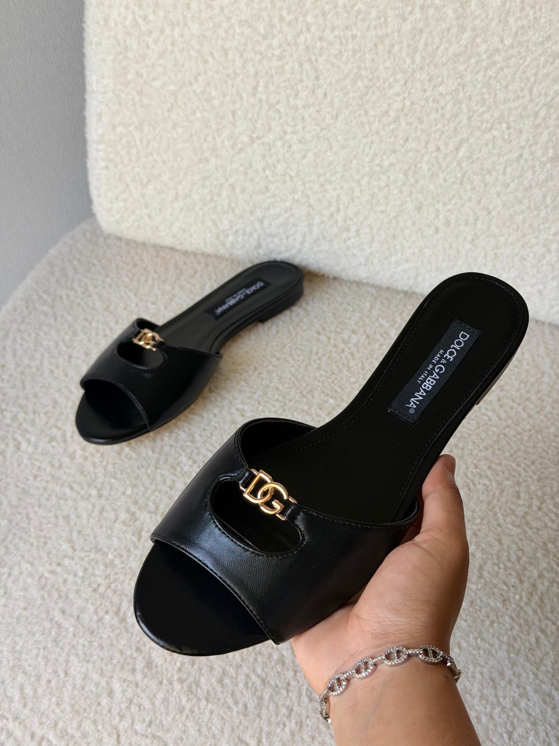 Dolce & Gabbana Leather Slides - Image 6