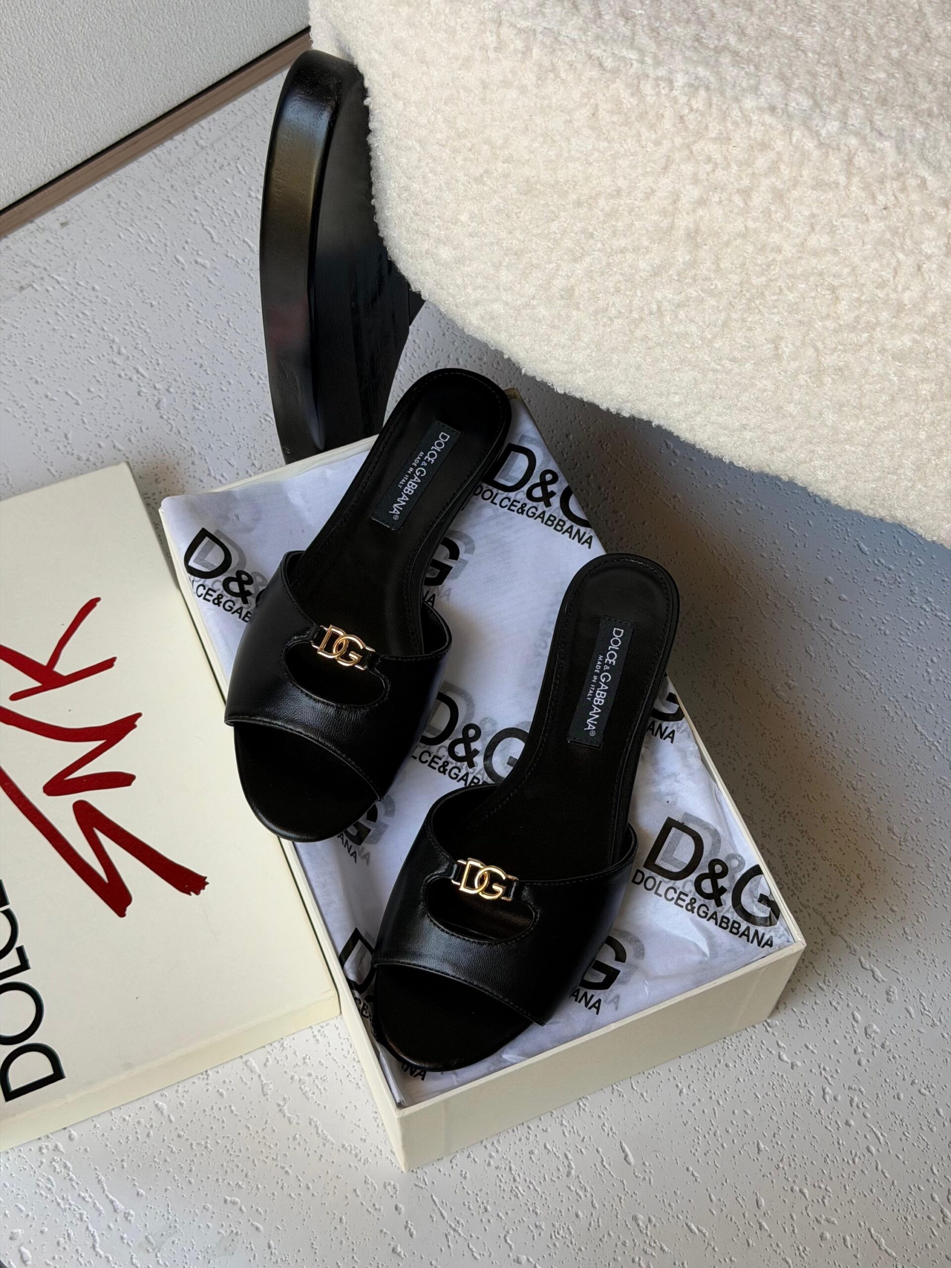 Dolce & Gabbana Leather Slides - Image 7