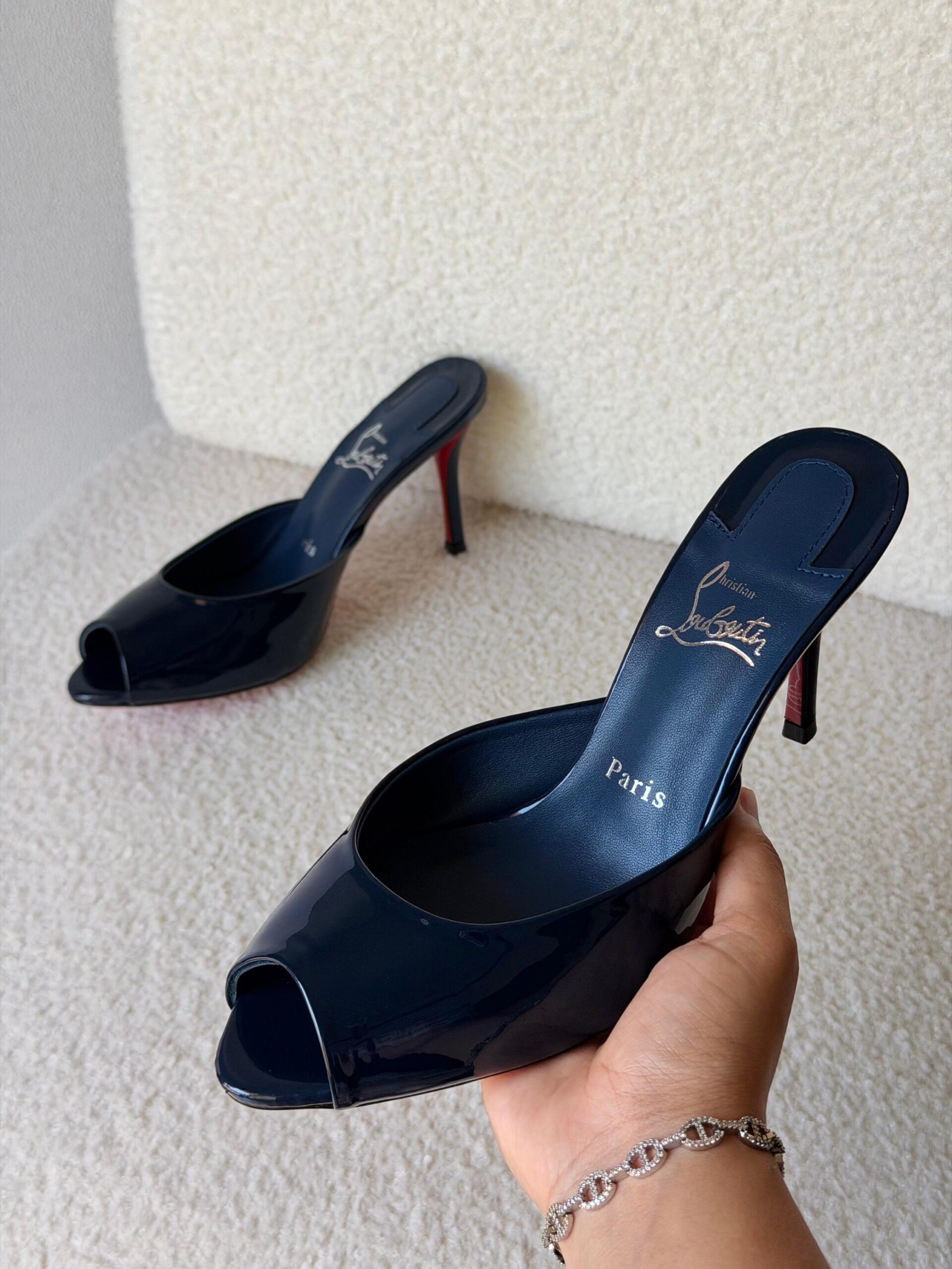 Christian Louboutin Me Dolly 100 Patent Leather Mules - Image 3