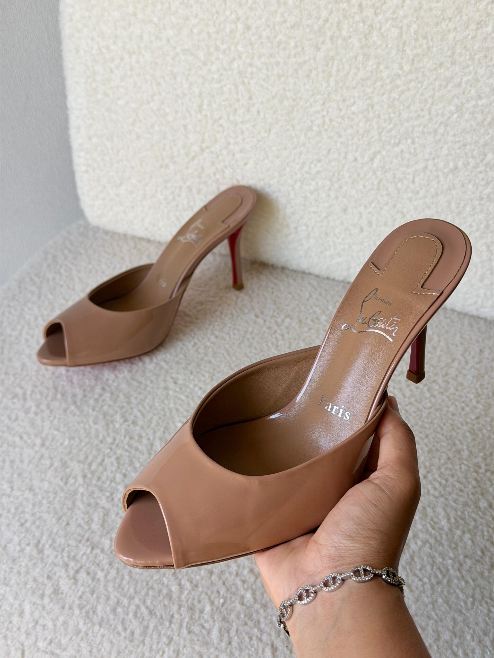 Christian Louboutin Me Dolly 100 Patent Leather Mules - Image 5