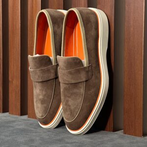 Hayes London Italian Suede Leather Loafers