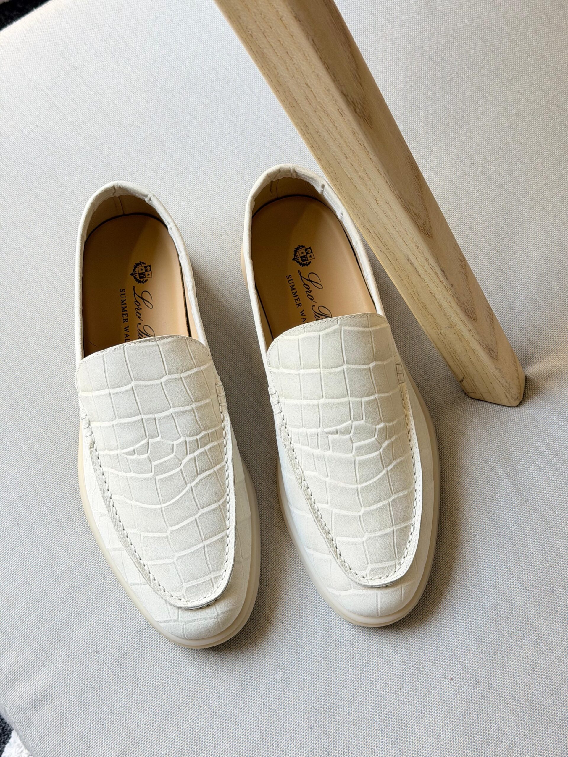 Loro Piana Summer Walk Loafers Croc-Embossed Leather - Image 5
