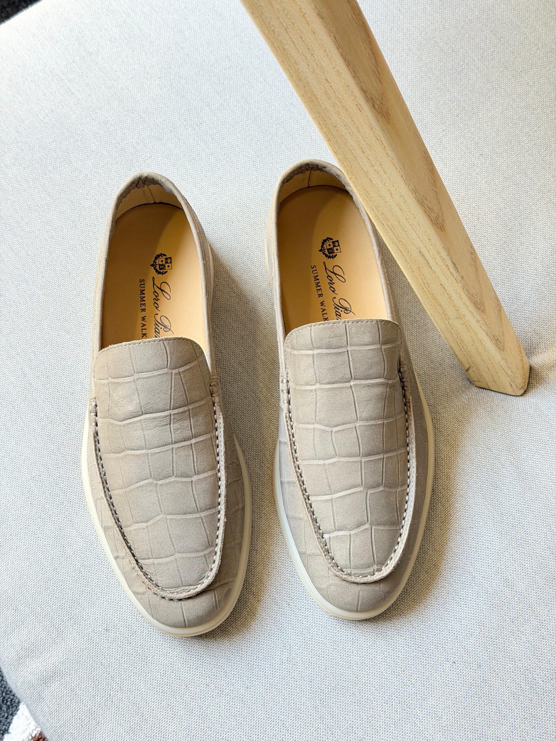 Loro Piana Summer Walk Loafers Croc-Embossed Leather - Image 3